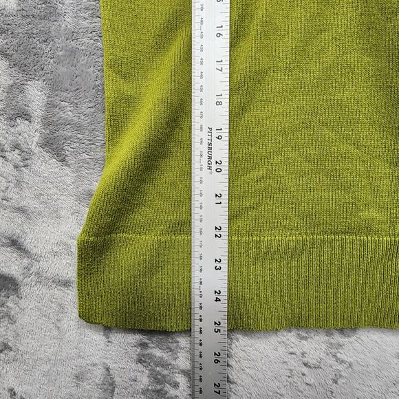 J.Jill Sweater Women M Green Wool Blend Knit Boatneck Button Detail Cuffs Preppy - Picture 8 of 9